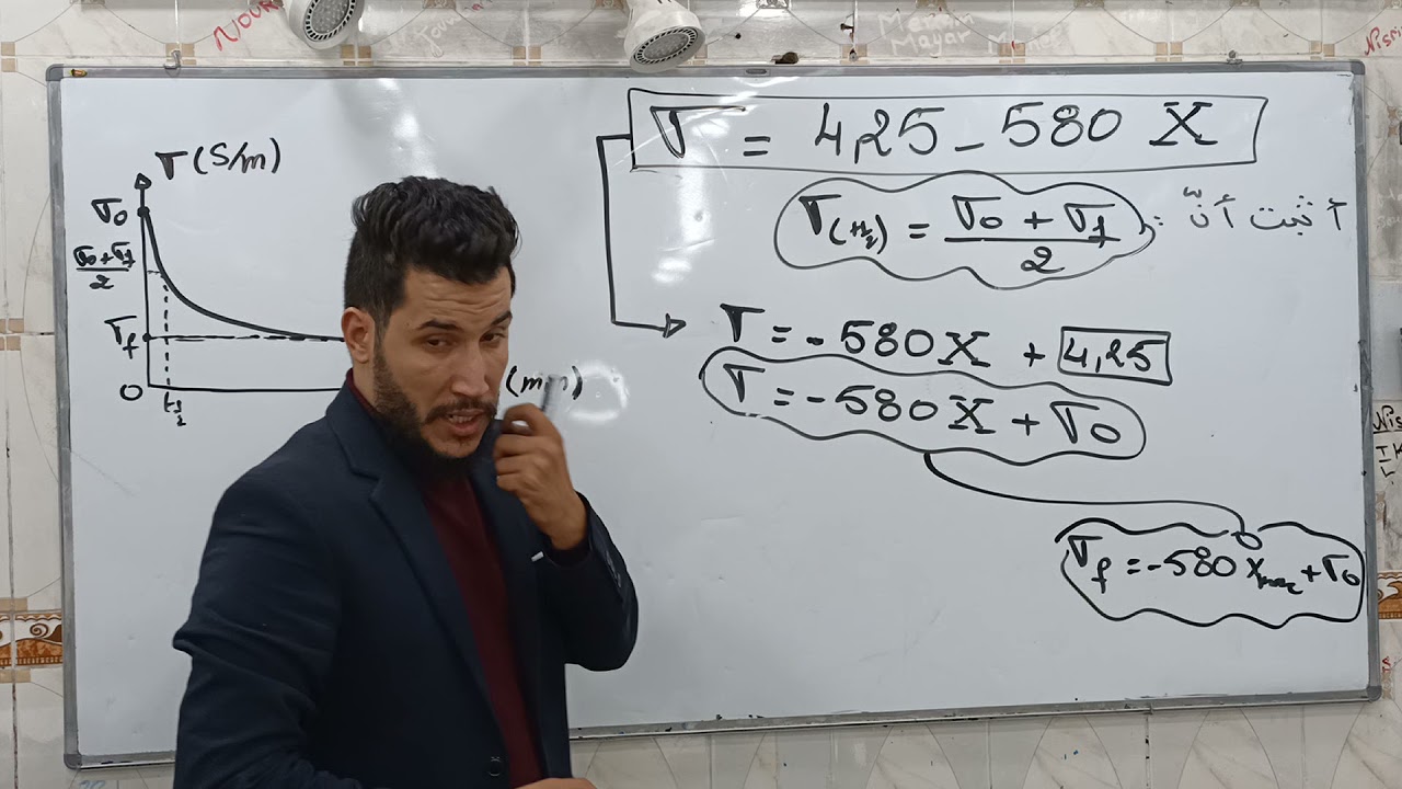 اثبات علاقة الناقلية النوعية عند زمن نصف التفاعل