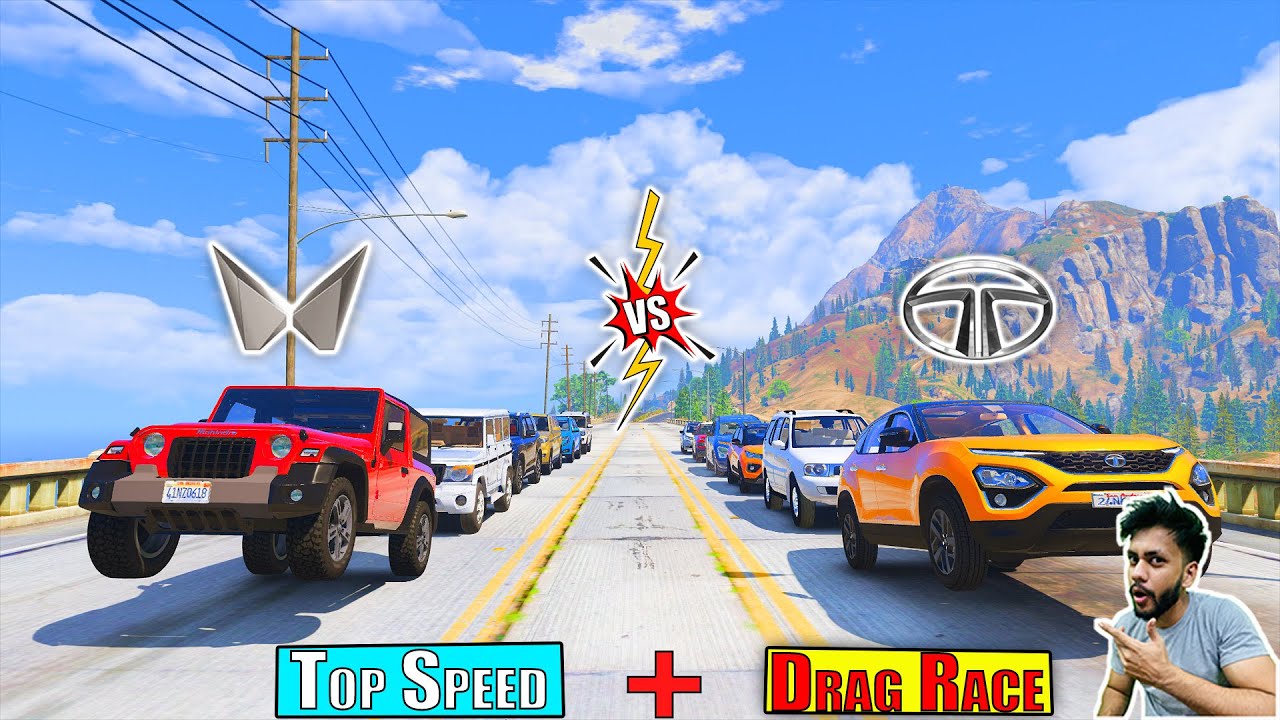 GTA 5 Mahindra Cars Vs TATA Cars Drag Race GTA 5