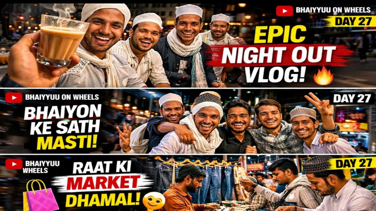Dosto ke sath Raat ki Masti! 🌙 | Epic Night Out Vlog - Day 27🔥#bhaiyyuuonwheels #indianvlogger #vlog