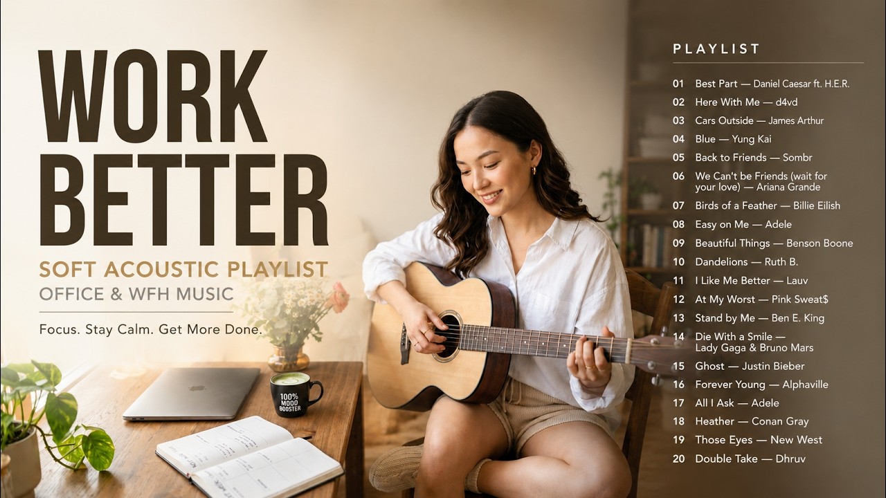 Soft Acoustic Covers for Work From Home | Calm Office Background Music