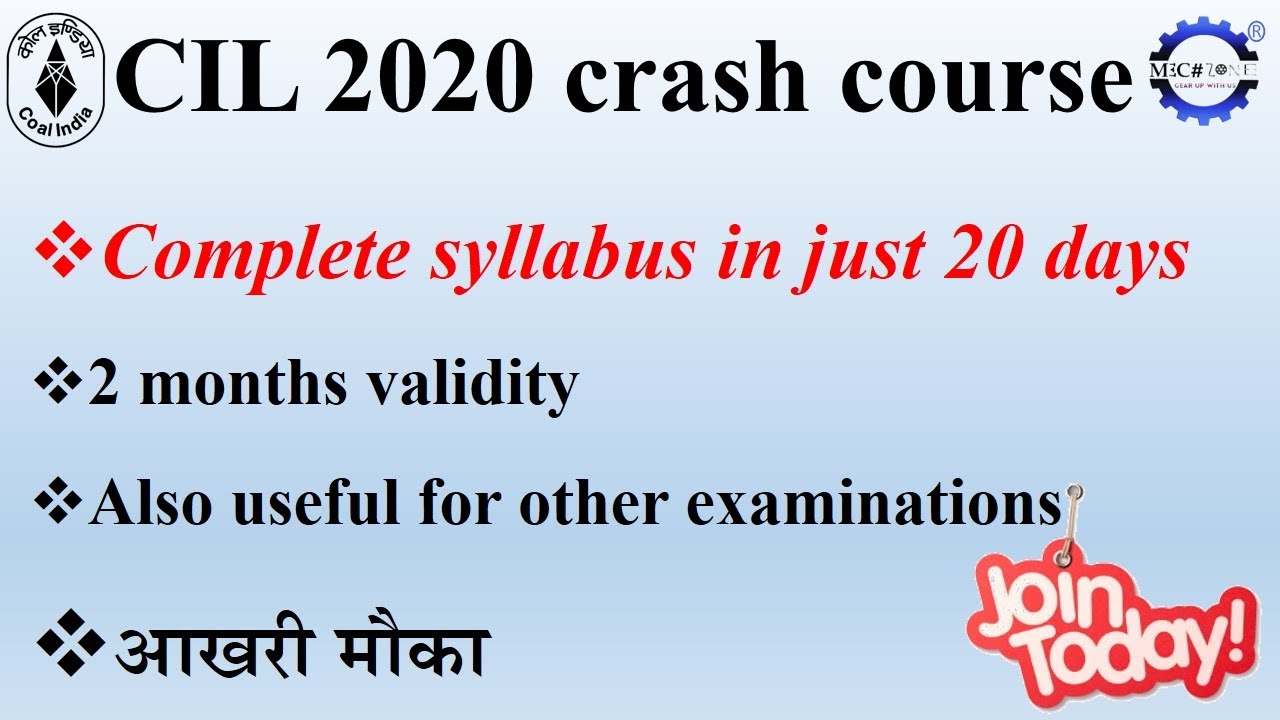 Join our crash course for CIL in 20 days and get your dream job