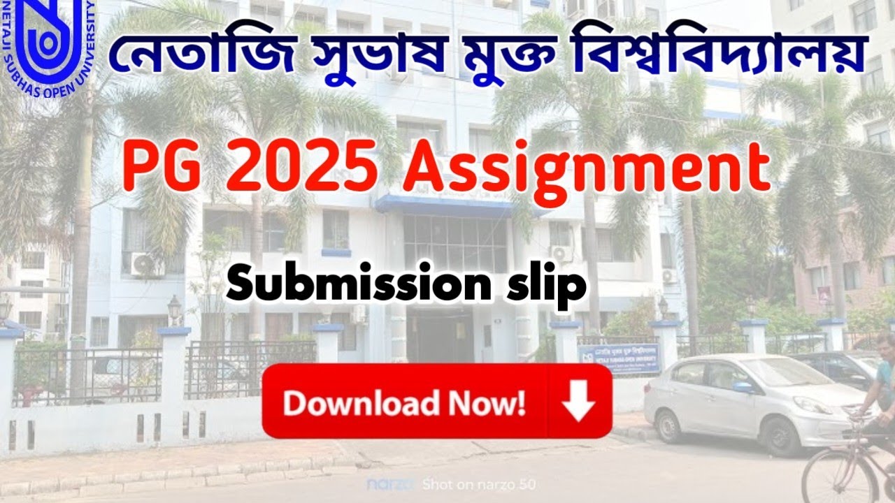 NSOU PG Assignment submission slip download step by step 