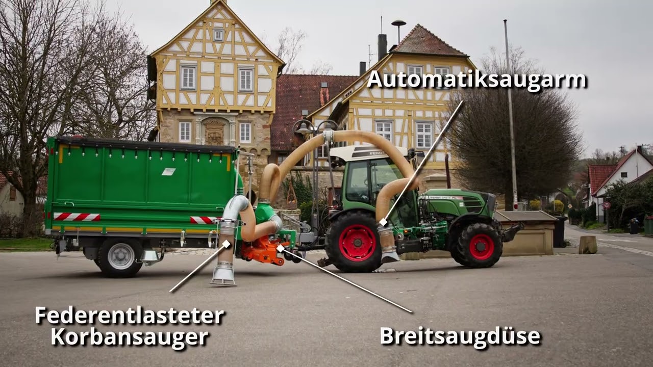 Laubsaugwagen und Dreiseitenkipper für Kommunen und Garten- Landschaftsbauer der Firma HEN AG.