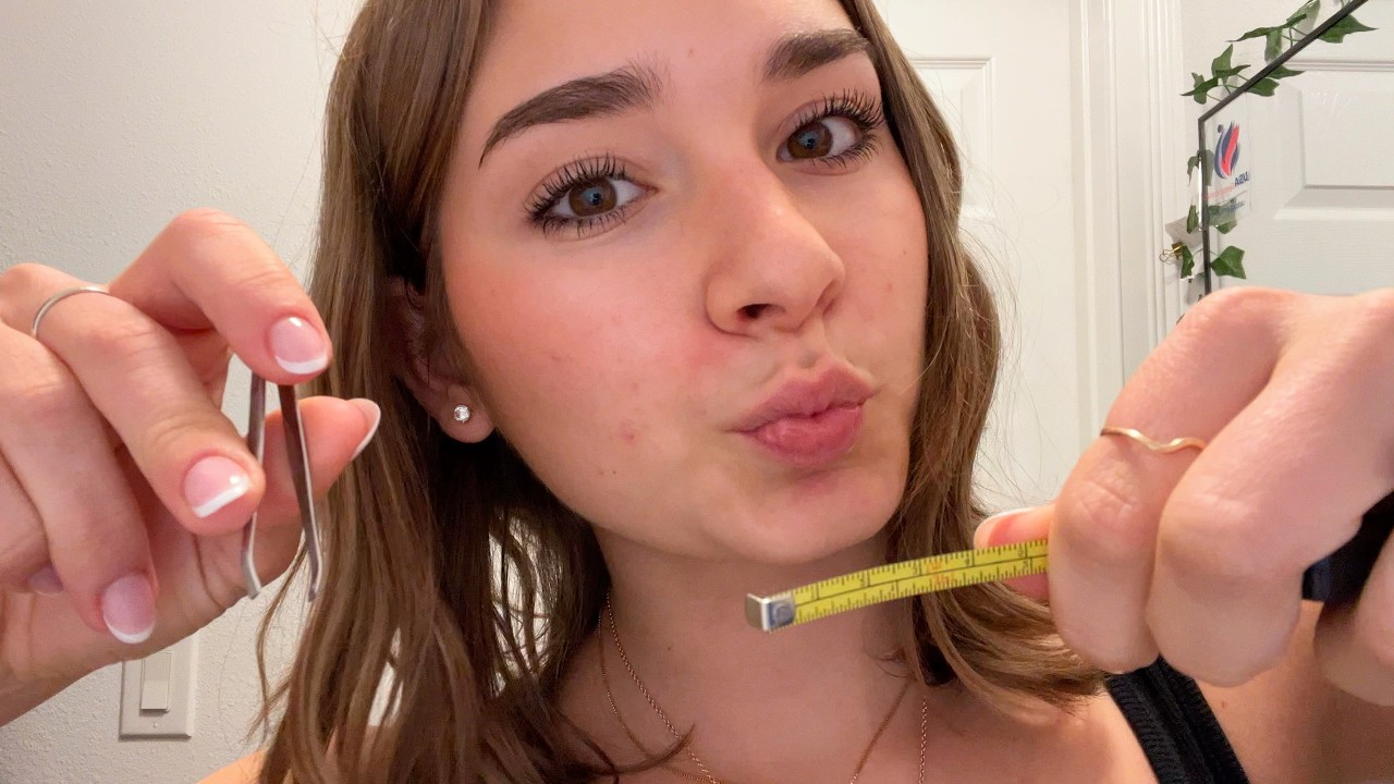 asmr making your eyebrows perfect (measuring, plucking, shaping)