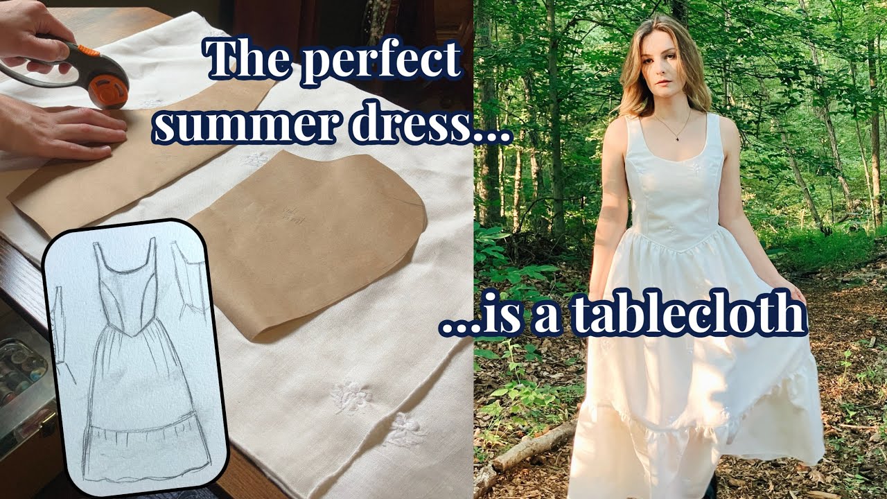 I made my perfect summer dress from a vintage linen tablecloth