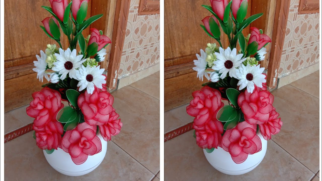 Tutorial membuat bunga mawar dari kain stoking