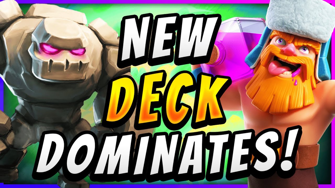 WIN USING 8% OF YOUR BRAIN! NEW BEST GOLEM DECK — Clash Royale