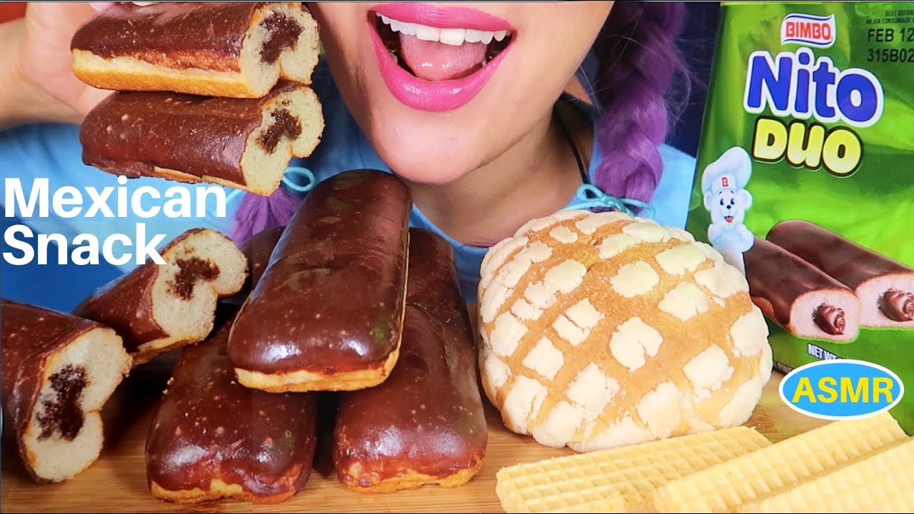 ASMR MEXICAN SNACK BIMBO NITO DUO, CONCHAS EATING SOUND mukbang |멕시코 스낵 빔보 빵 리얼사운드 먹방|CURIE.ASMR