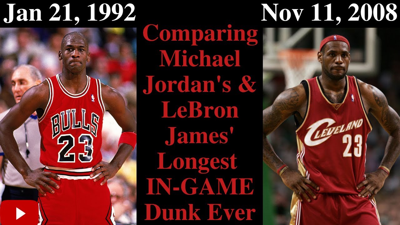 Michael Jordan's & LeBron James' Longest IN-GAME Dunk Ever