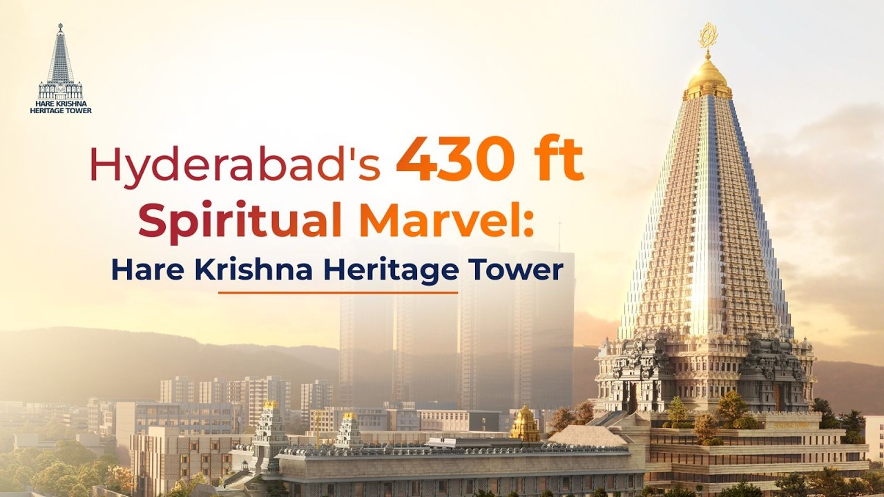 Hyderabad's 430 ft Spiritual Marvel : Hare Krishna Heritage Tower | Narsingi, Kokapet