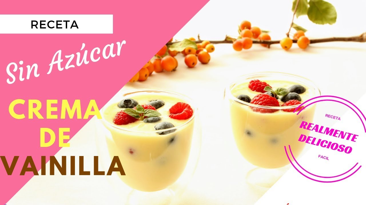 Crema de vainilla sin azúcar  | Postre dietetico de Vainilla | Realmente Delicioso