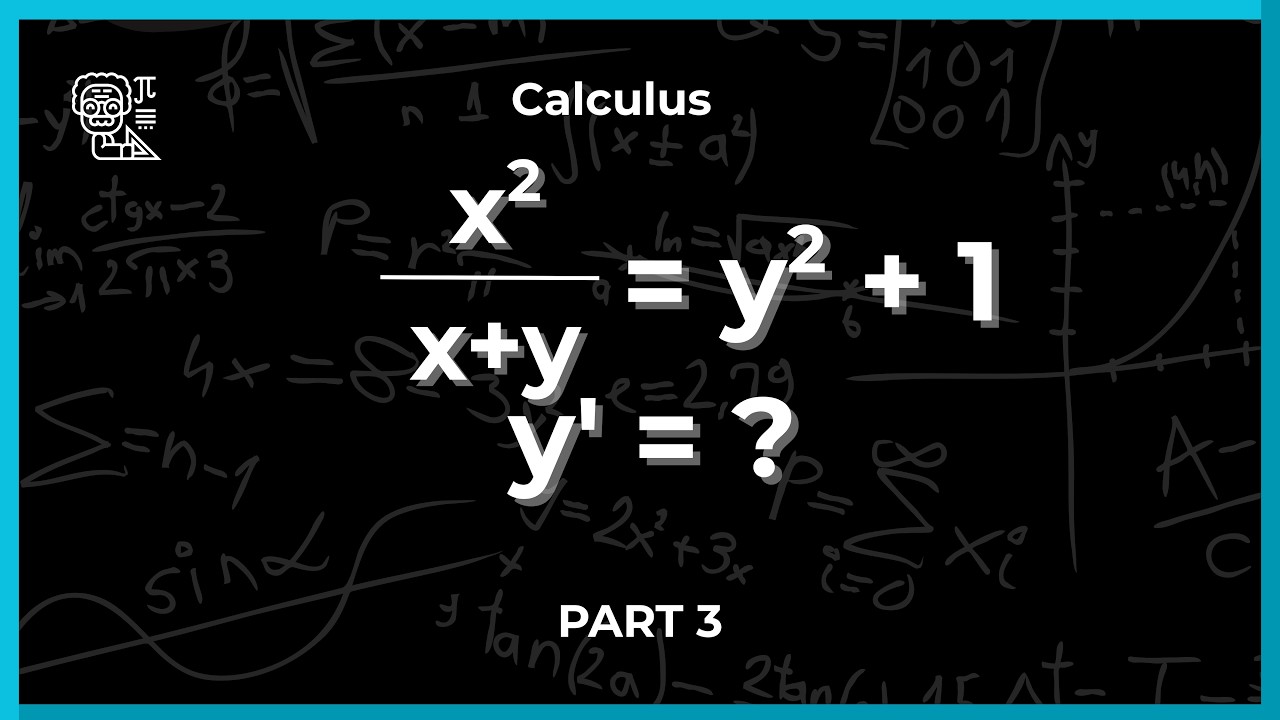Find dy/dx Using Implicit Differentiation | x²/(x + y) = y² + 1 | Part 3