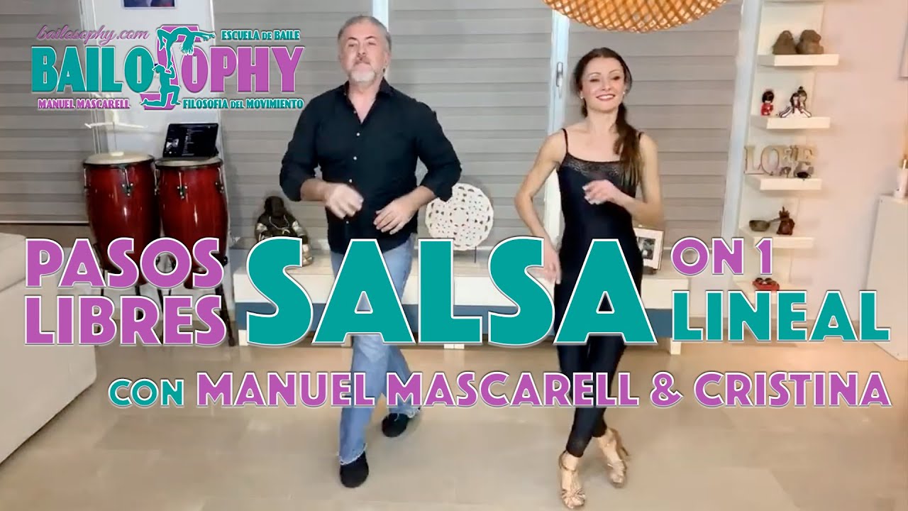 Clase Online de Salsa Lineal con Manuel Mascarell y Cristina (Bailosophy Escuela de Baile)