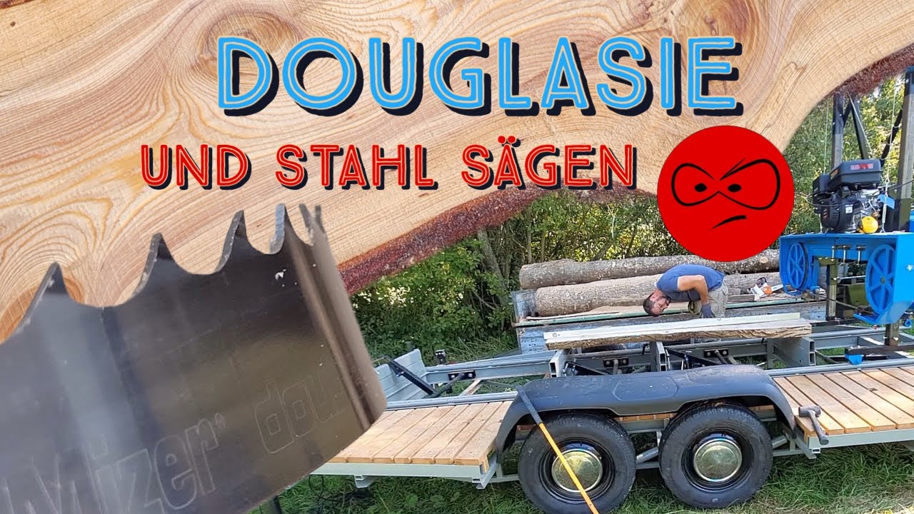 DIY: Dicke Douglasie auf mobilem Bandsägewerk // Thick Douglas fir on my mobile bandsaw mill