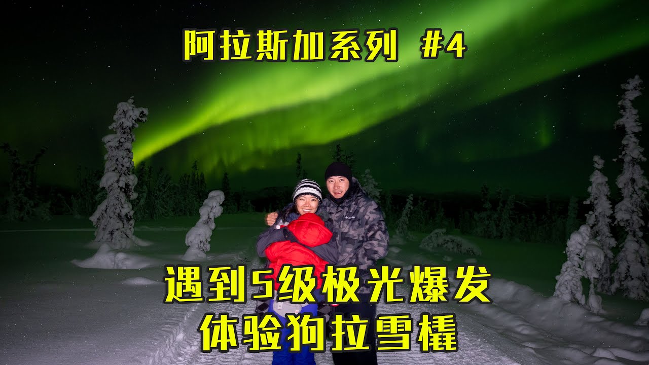 【阿拉斯加Ep.5】魔力北极光 遇到5级极光爆发 | 乘坐狗拉雪橇 履带越野车 | 爱是一道光 天空在微笑 我的世界 缤纷闪耀