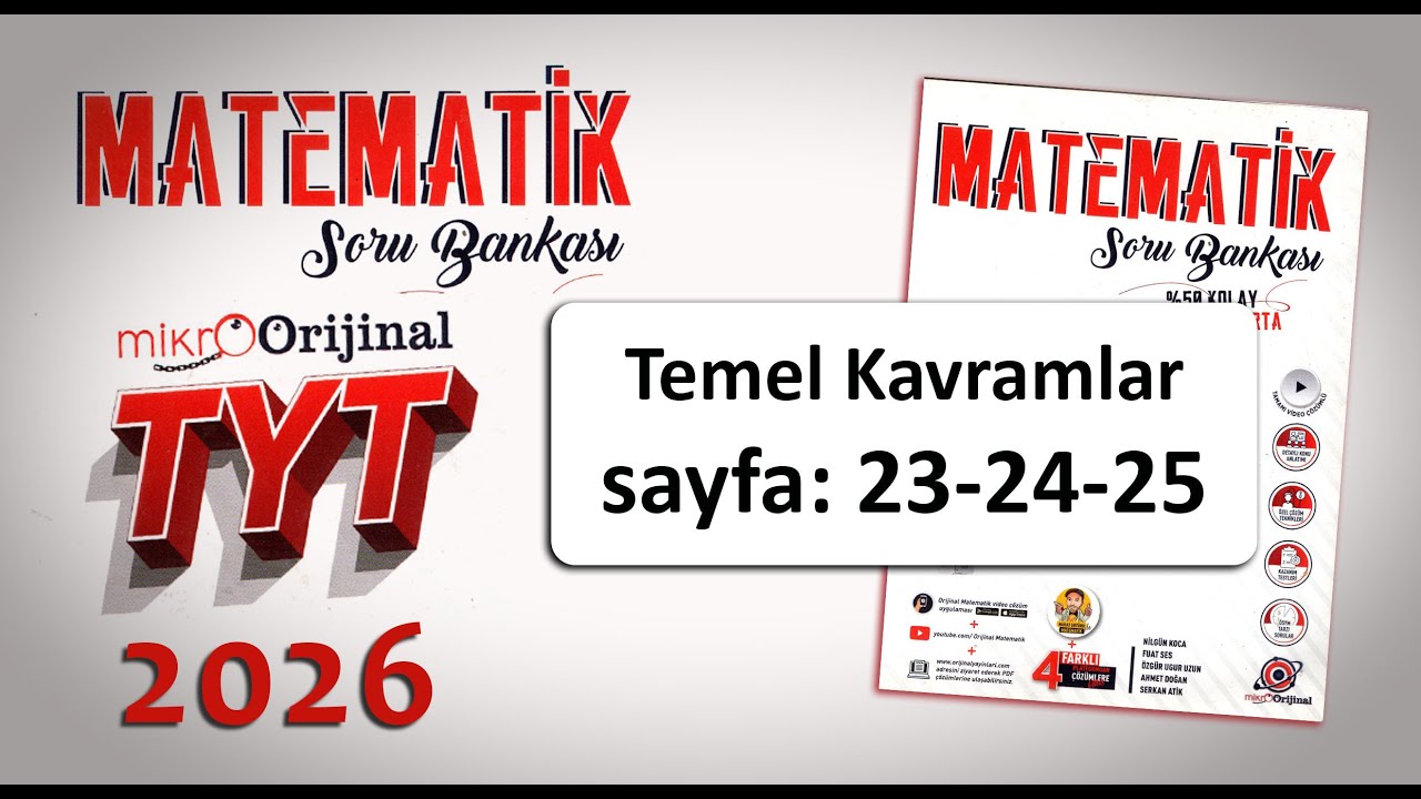 Mikro Orijinal TYT Matematik 2026, Sayfa: 23-24-25 Soru Çözümleri #tytmatematik #yks