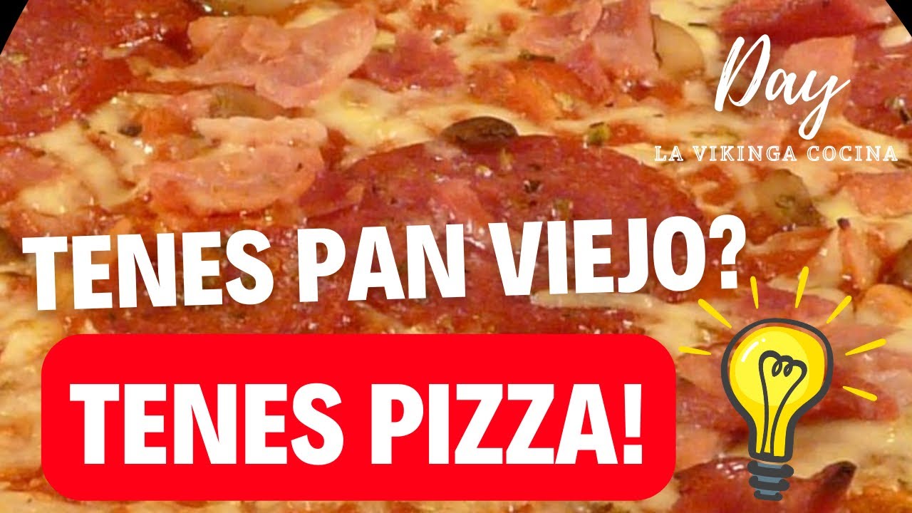 TENES PAN VIEJO? = TENES PIZZA! 🍕🍕🍕                           Sin amasar/ 3 ingredientes #viral