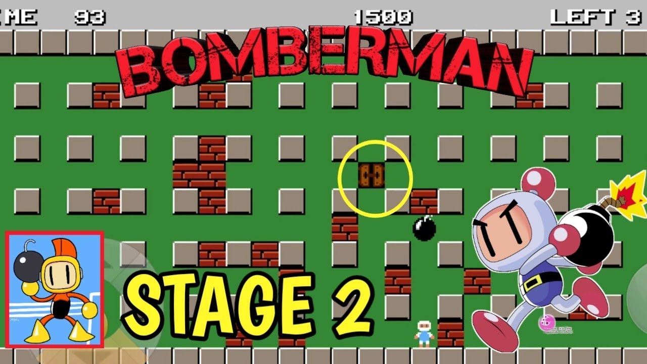 1990's Classic Game : Bomberman Gameplay Walkthrough Stage 2 (Android, iOS)