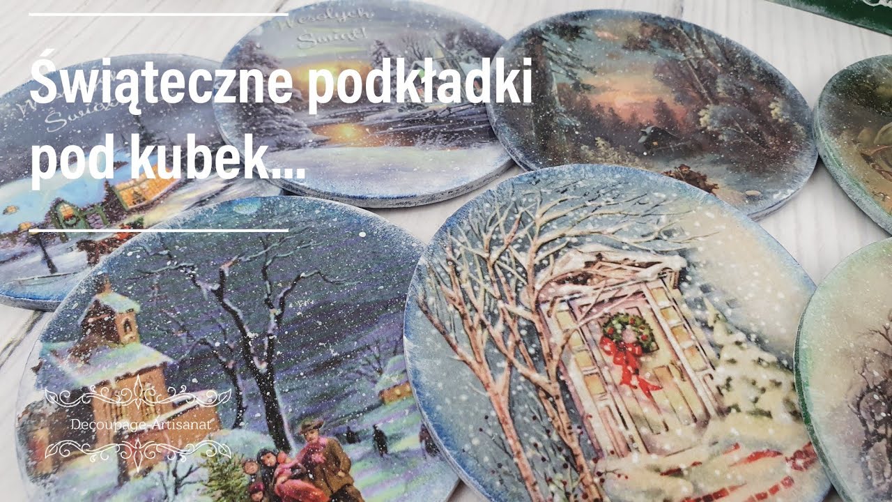 Decoupage# Podkładki świąteczne pod kubek # Christmas placemats for cup #DIY  tutorial