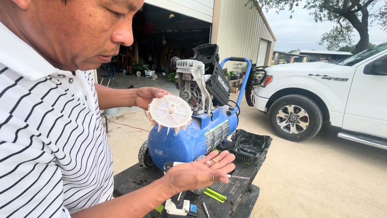 Reubicando el abanico en compressor de aire kobalt.
