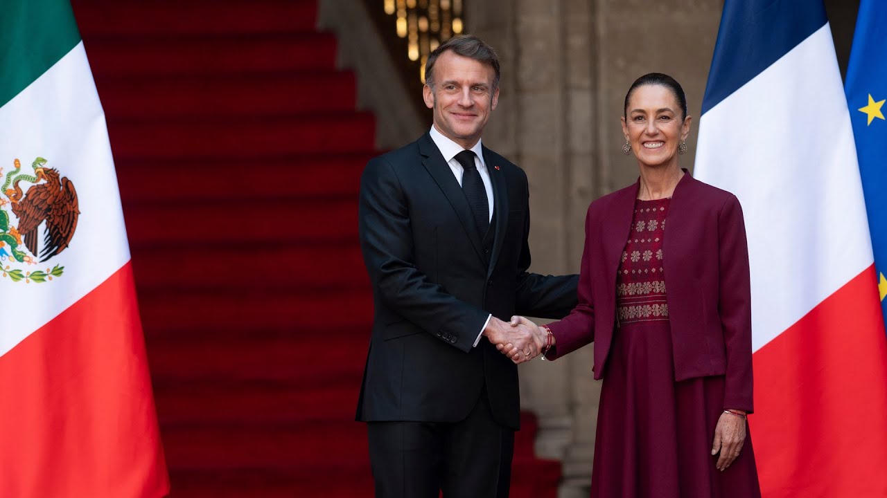Bienvenida oficial al presidente de Francia, Emmanuel Macron. Palacio Nacional
