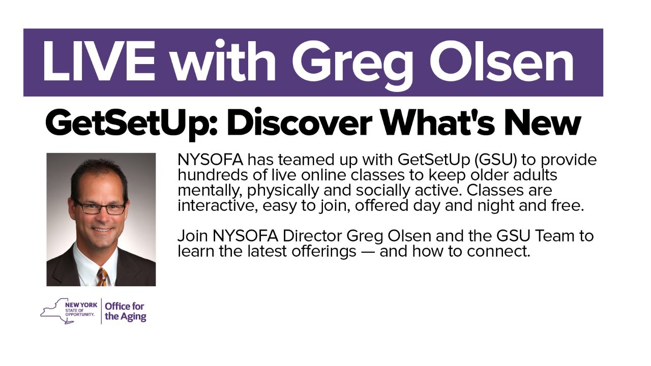 LIVE with Greg | Free, Live Online Learning through GetSetUp: Discover What's New