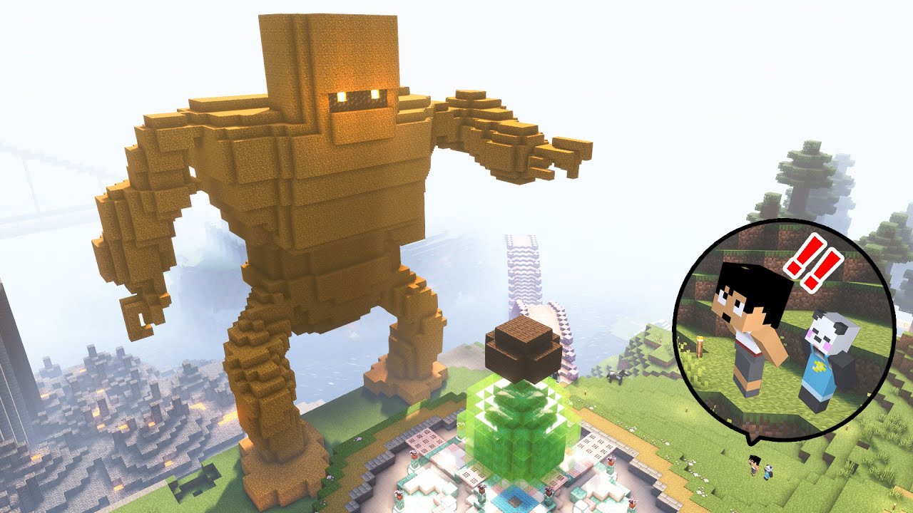 マイクラの世界にドラクエの巨大ゴーレムがやってきた？！ PART234【マイクラ.アツクラ】