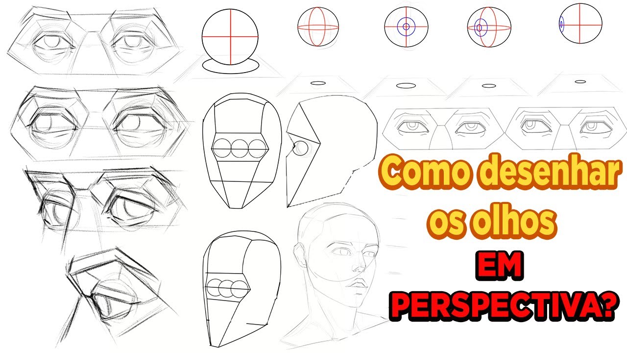 Como desenhar olhos - (Em Perspectiva)