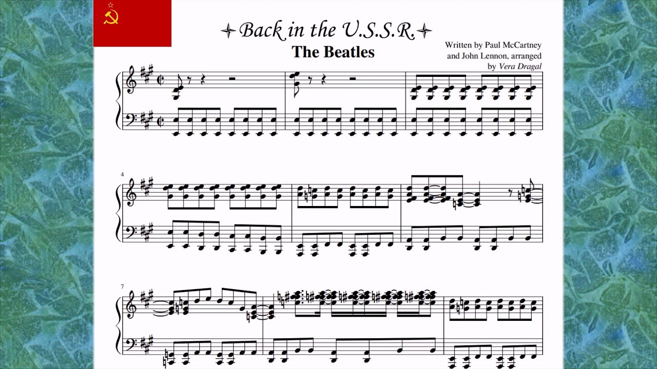 Back in the U.S.S.R. - The Beatles ● Piano version with PDF