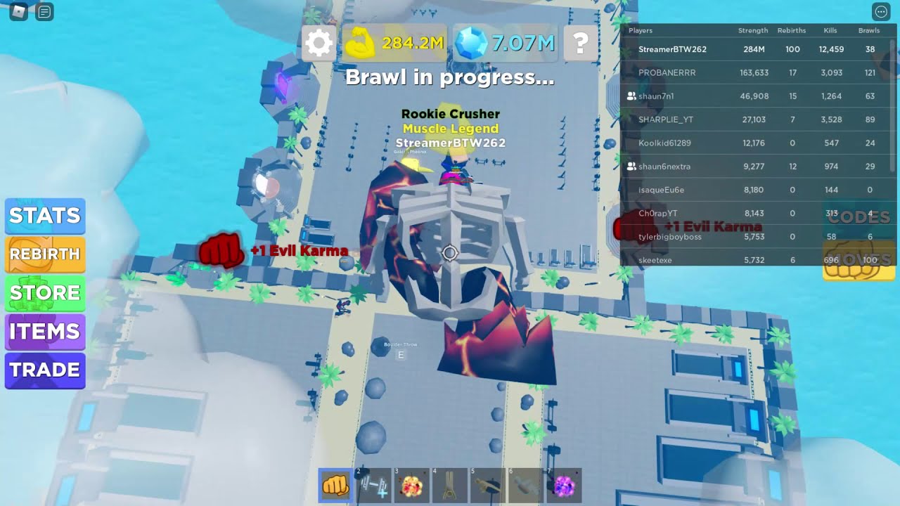 How to farm K.Os in Muscle Legends