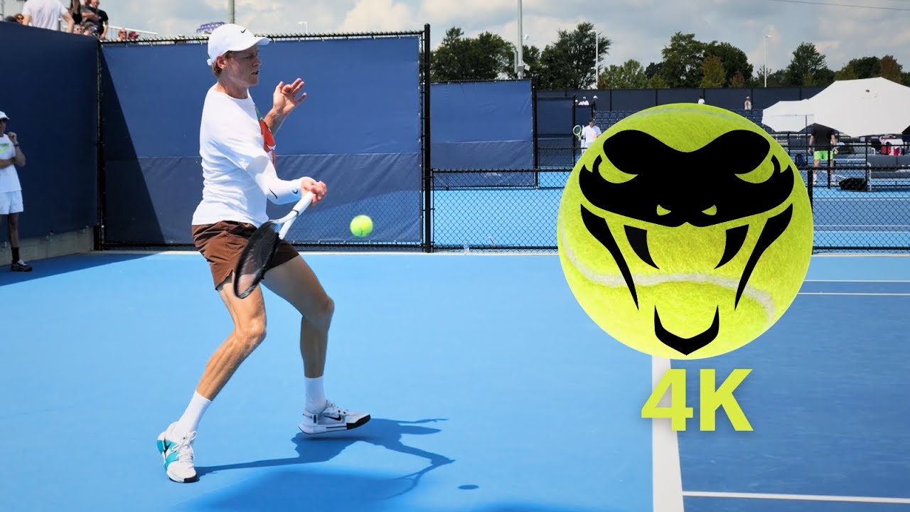 Jannik Sinner SMASHING Forehands During Practice | Tennis 4K