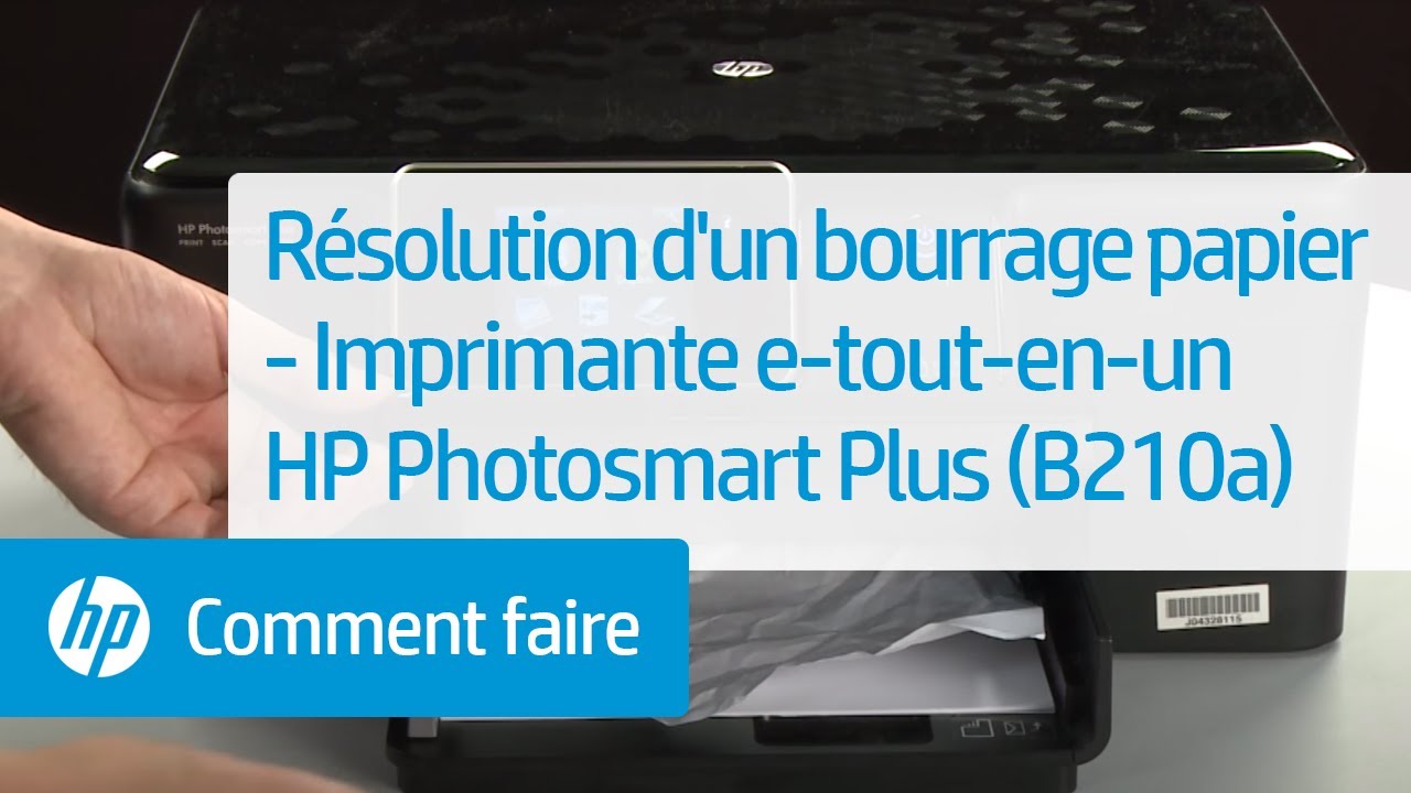 Résolution d'un bourrage papier - Imprimante e-tout-en-un HP Photosmart Plus (B210a)