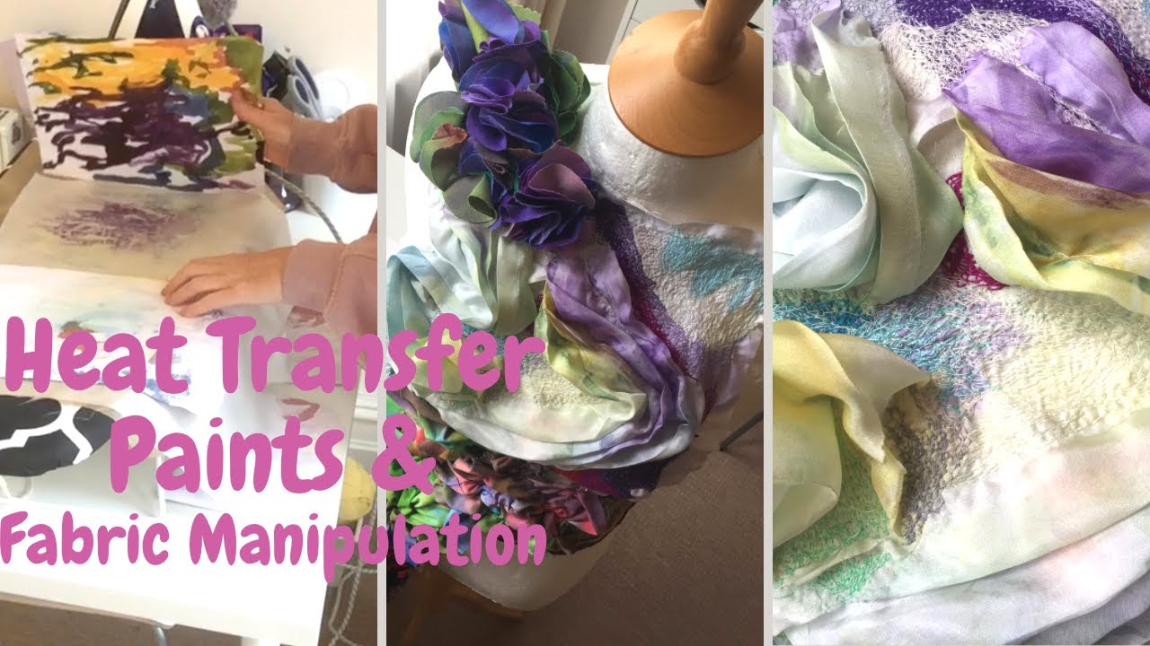 How to HEAT TRANSFER Paints | Using Free-Motion Embroidery+Fabric Manipulation | Didsbury ART Studio