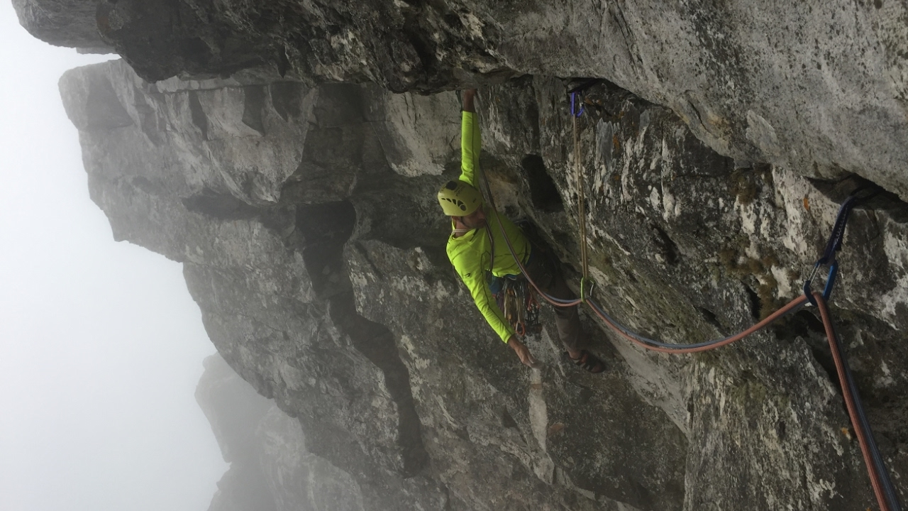 Trad climbing on Table Mountain - The Fountain Ledge - Roulette and Jacob's ladder -  Dec 2016