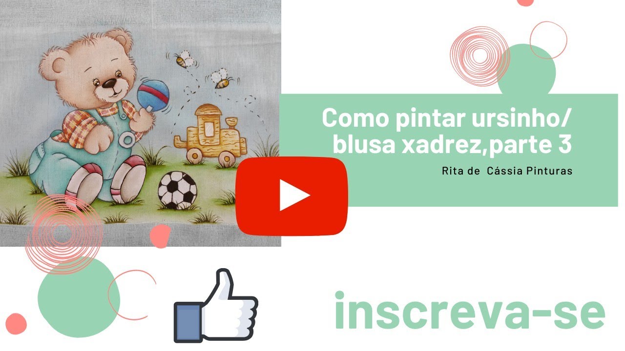 Pintura na #Fralda, como pintar #ursinho e #continuaçãblusaxadrez #aula