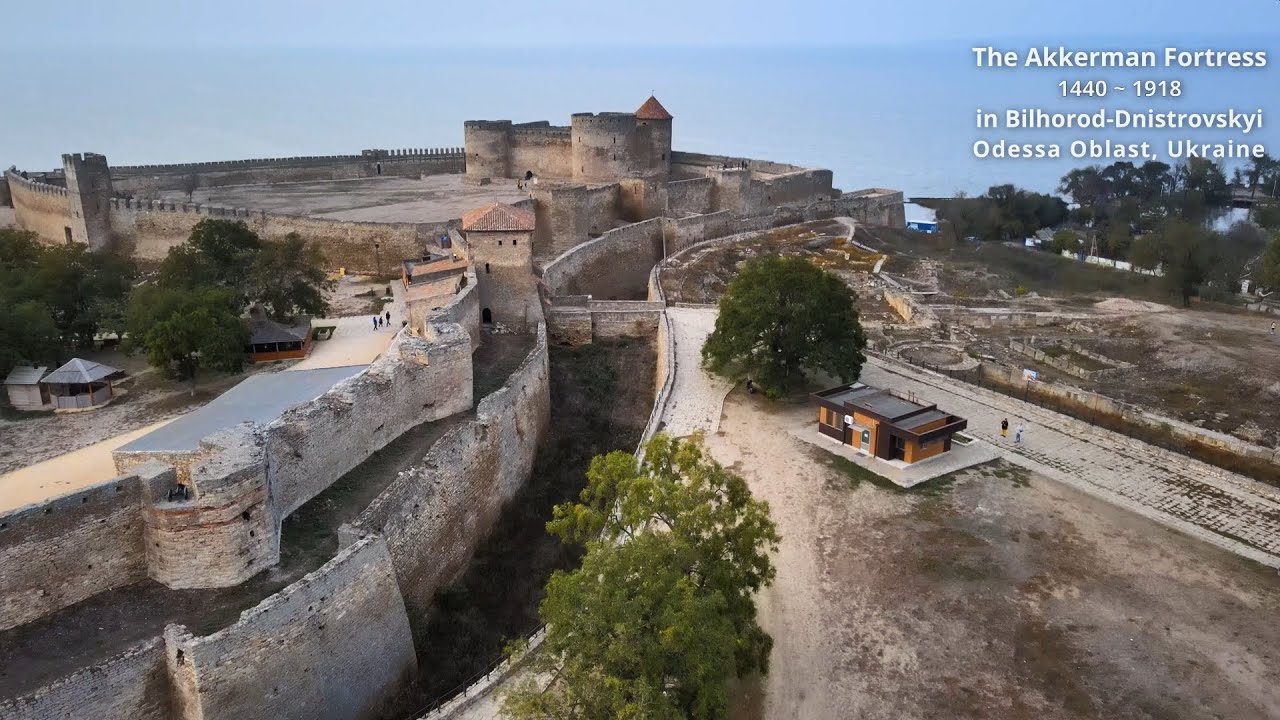 4K Bird's view of the The Akkerman (Bilhorod-Dnistrovskyi) Fortress