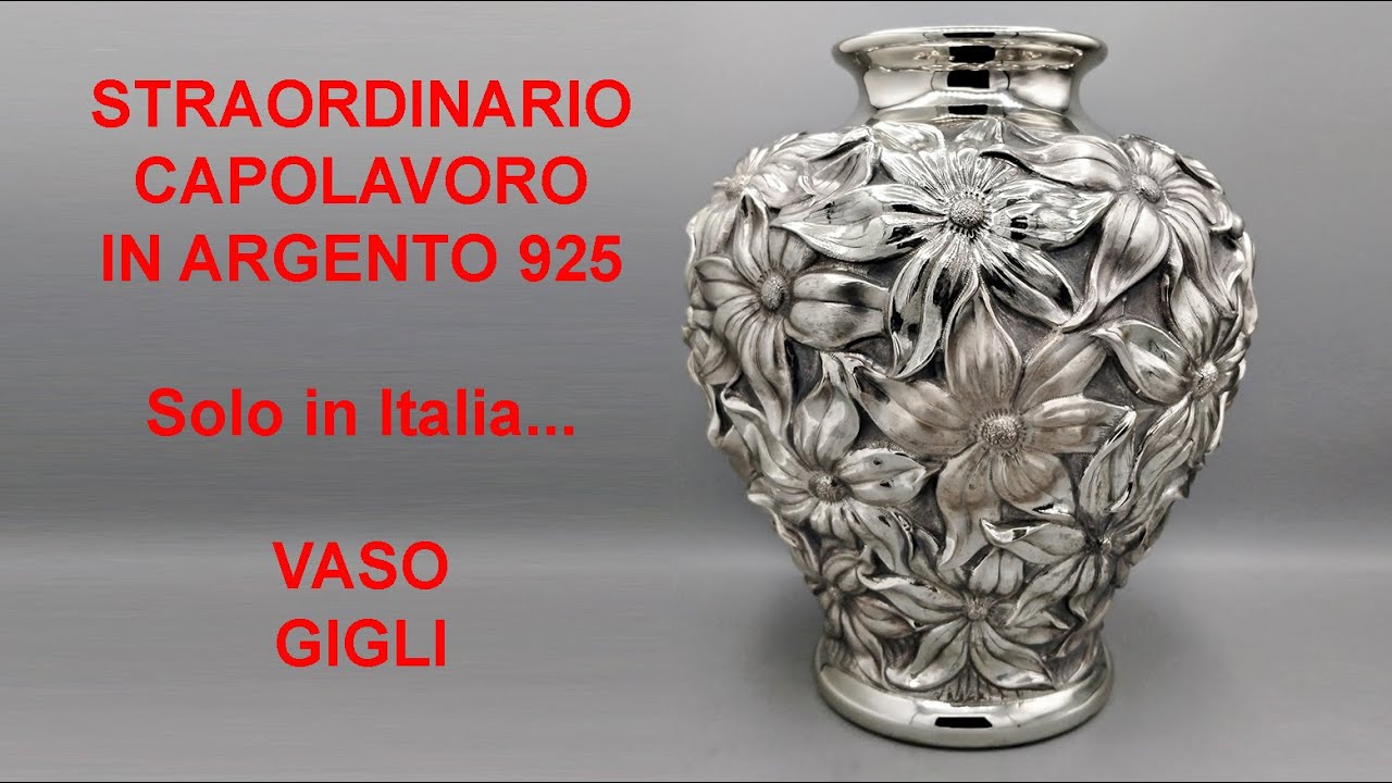 Venduto - Fantastico Vaso in argento sterling 925 con incredbile sbalzo 