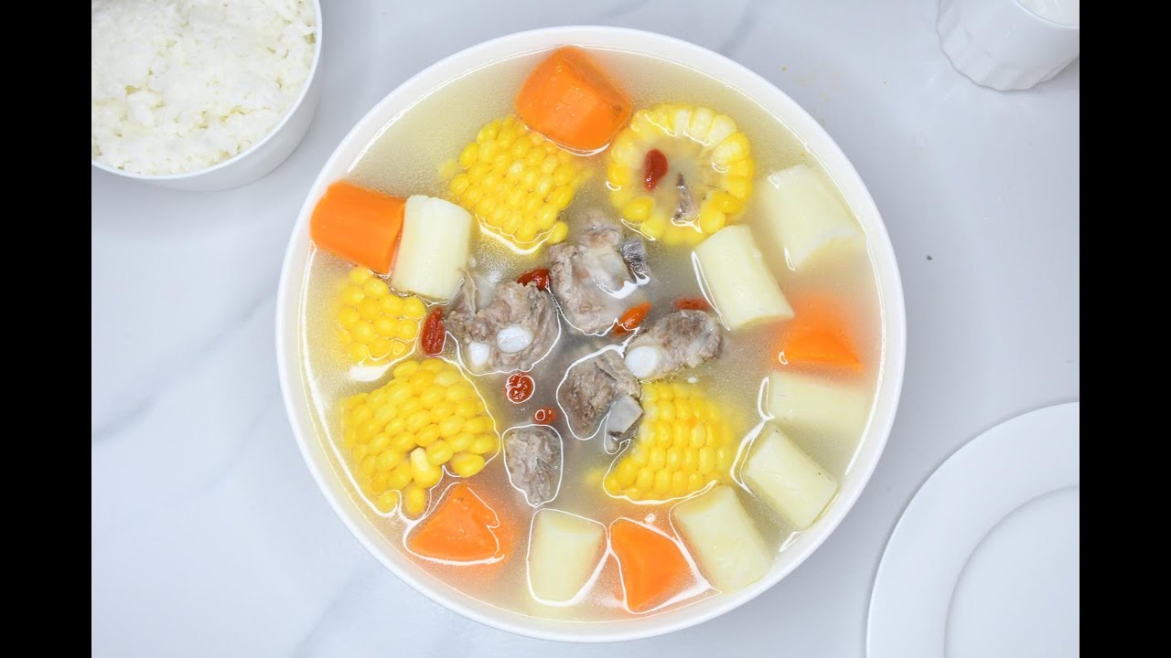Guangdong Carrot, Corn, and Yam Pork Rib Soup Recipe