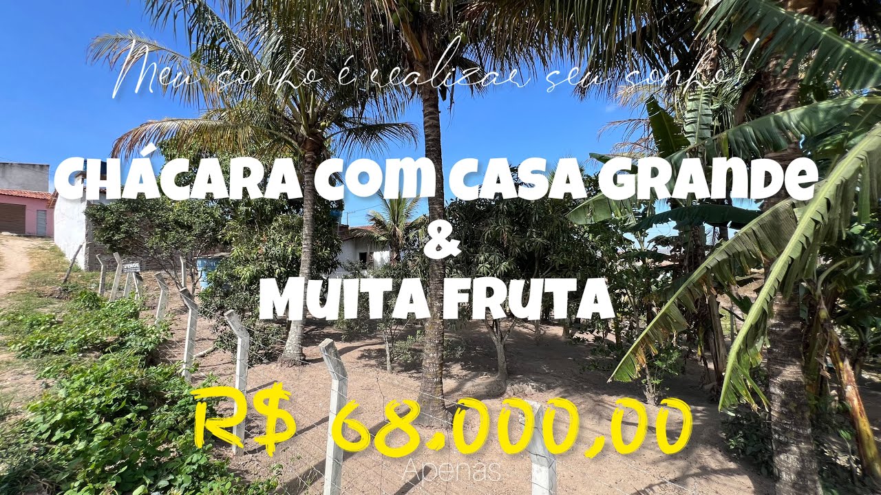 📌 VENDIDO📌   🏠 CHÁCARA COM CASA GRANDE, MUITA FRUTA R$ 68.000,00
