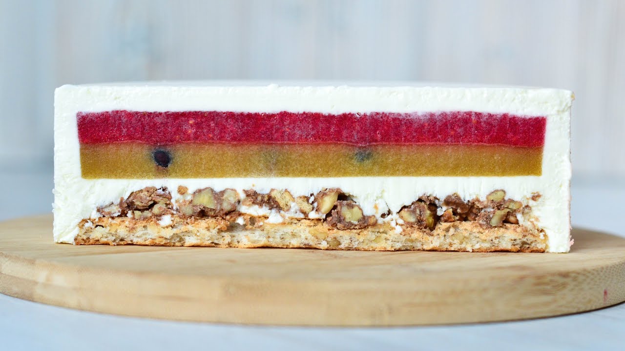 Муссовый ТОРТ Манго ☆ Маракуйя ☆ Грецкий орех ☆ Mango passion fruit mousse cake