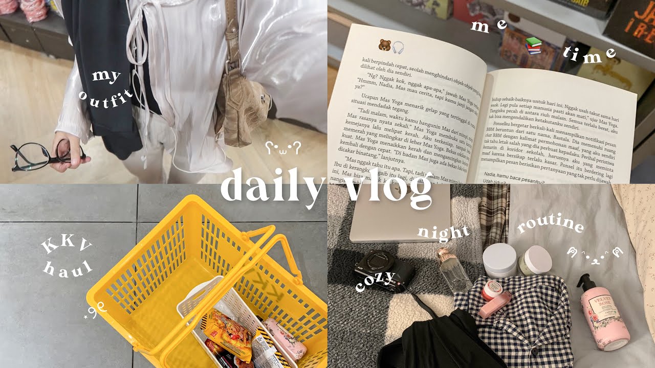 Daily vlog🧸🥯 : productive 7AM , me time, work out , KVV haul, food, reading time , cute outfit👀⭐️