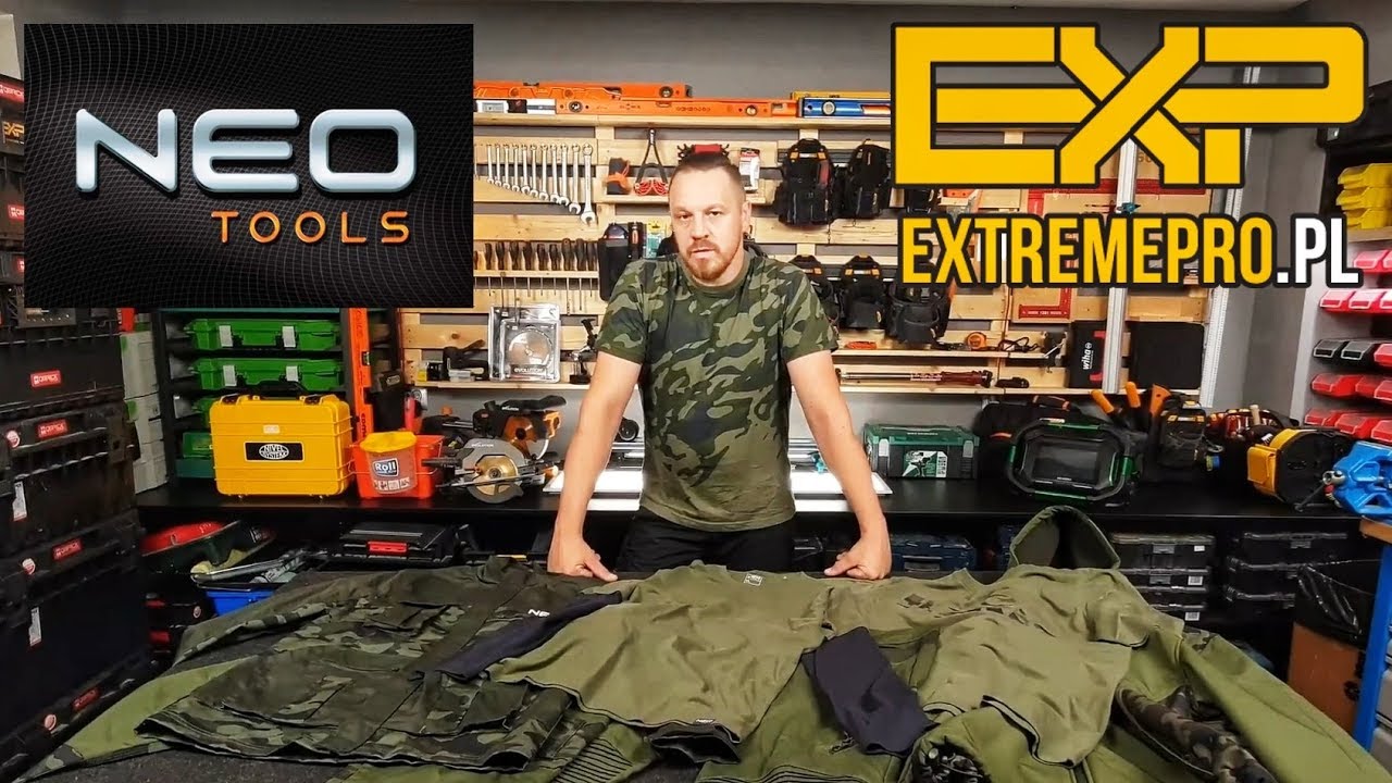 Ubrania robocze z kolekcji CAMO marki Neo Tools