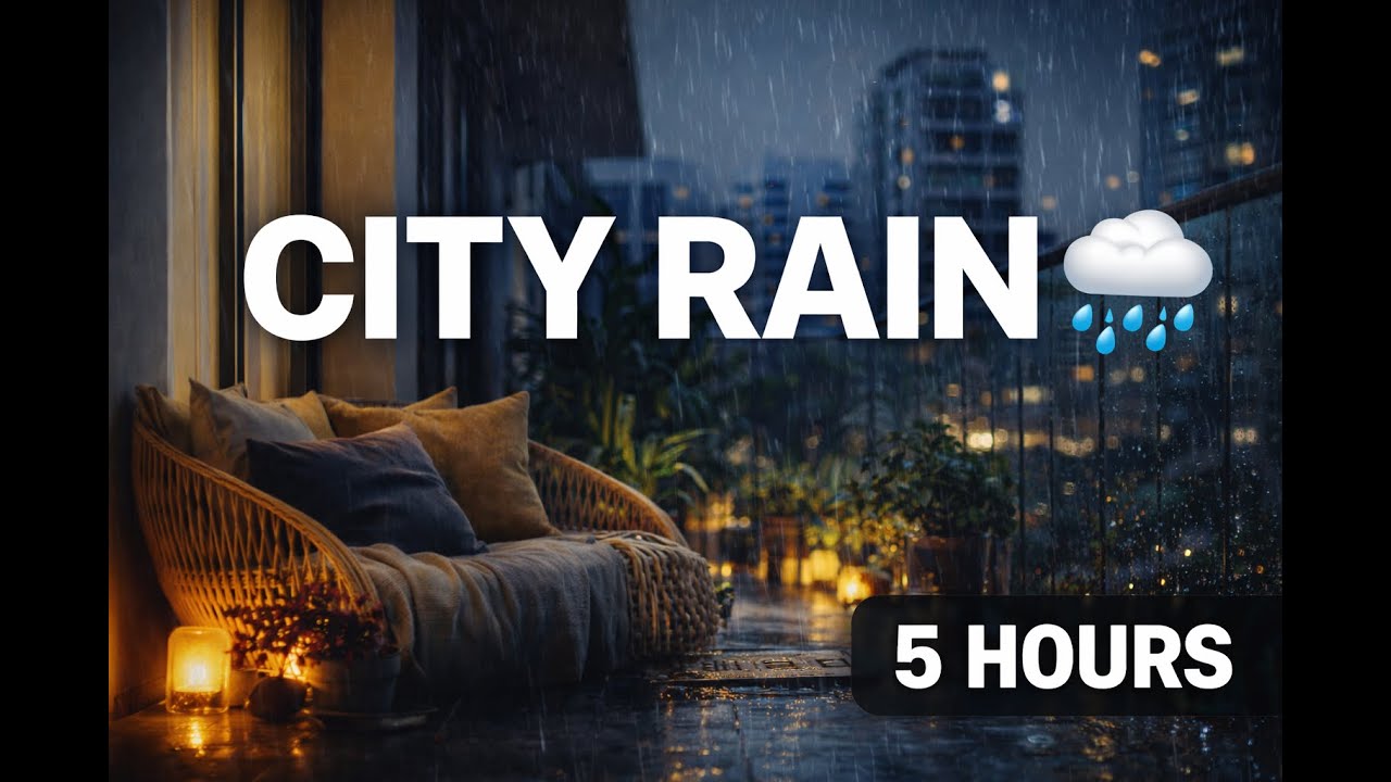 City Rain Sounds at Night 🌧️ | 5 Hours for Deep Sleep & Stress Relief