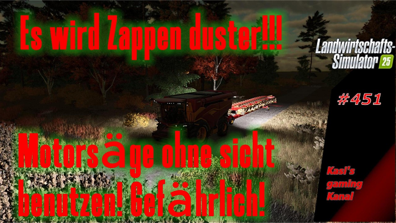 LS 25 Let's play #451 NF MarschEs wird Zappen duster!!! Motorsäge ohne sicht benutzen! Gefährlich!