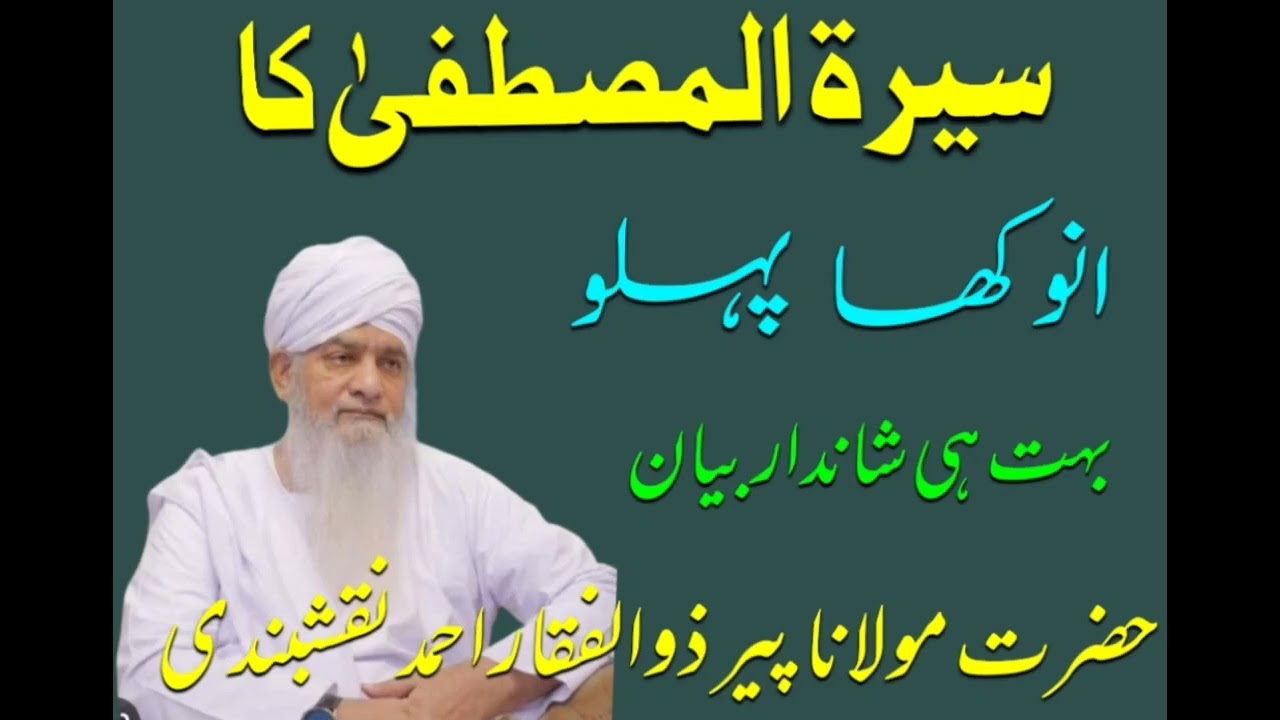 Seeratul Mustafa ka anokha pahlu || Peer zulfaqar naqshbandi || سیرۃ المصطفیٰ بیان