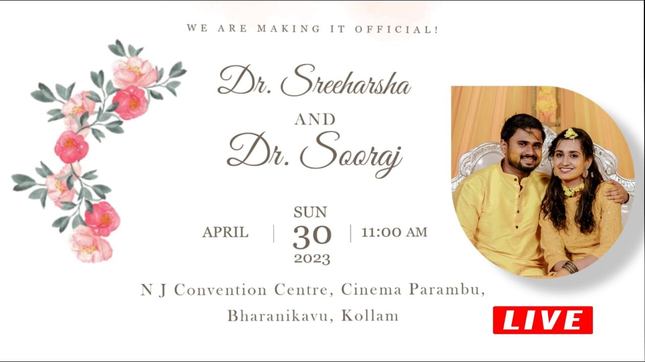 Dr.Sreeharsha with  Dr.Sooraj | Wedding Live Streaming