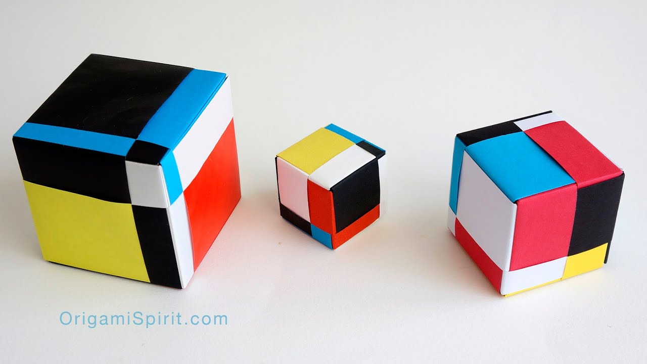 Как сложить куб Мондриана — Cubo Mondrian — Modular Origami