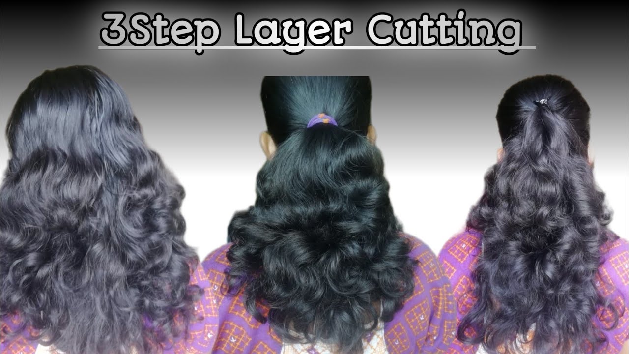 3Step Layer Cutting//Hair Cutting//Hair Cutting At Home//Hair Cutting Surya's Food And Beauty