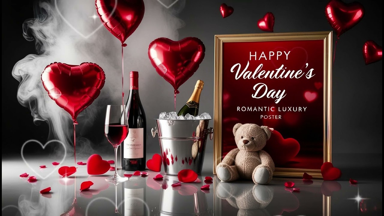 Valentine's Day Romantic Screensaver Animated Falling Hearts | 4k Tv Art | Romantic Mood Art