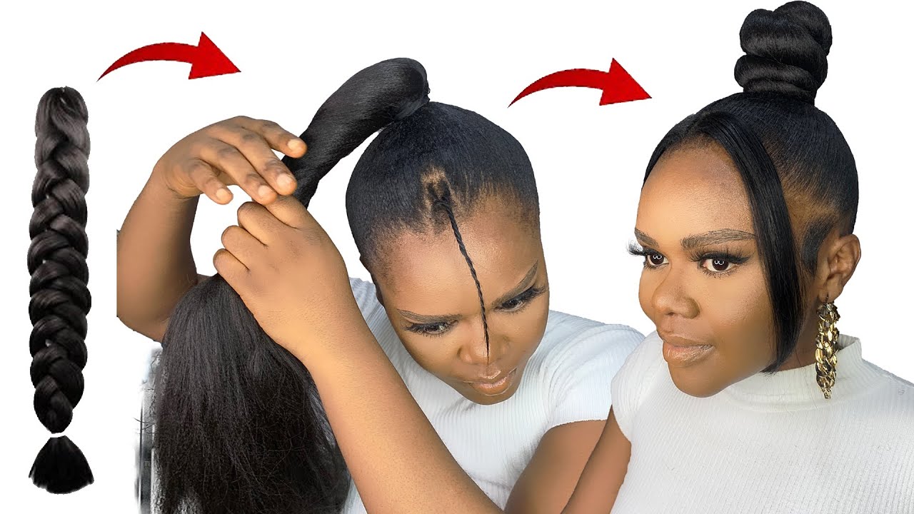 😱 10 MINUTES QUICK HAIRSTYLE USING BRAID EXTENSION